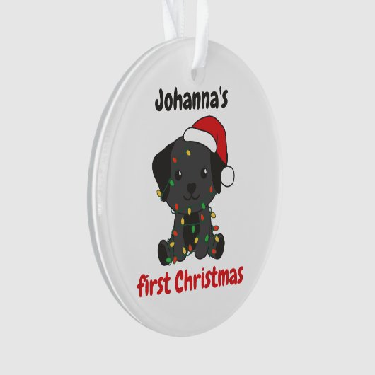 Labrador Weihnachtsbabys erste Weihnachten Ornament (Vorderseite)