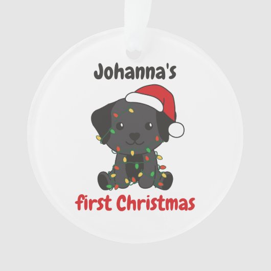 Labrador Weihnachtsbabys erste Weihnachten Ornament (Vorderseite)