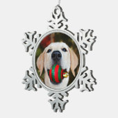 Labrador-Weihnachtsball Schneeflocken Zinn-Ornament (Rechts)