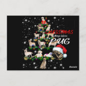 Labrador Weihnachtsbaum bedeckt durch Blitzlicht Postkarte (Rückseite)