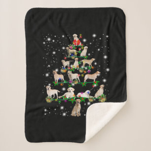 Labrador Weihnachtsbaum bedeckt durch Blitzlicht Sherpadecke
