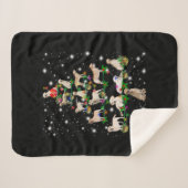 Labrador Weihnachtsbaum bedeckt durch Blitzlicht Sherpadecke (Vorderseite (Horizontal))
