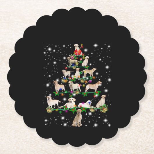 Labrador Weihnachtsbaum bedeckt durch Blitzlicht Untersetzer (Vorderseite)