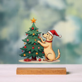 Labrador-Weihnachtsbaum-Helfer Acrylschild (Neutral)
