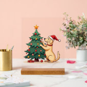 Labrador-Weihnachtsbaum-Helfer Acrylschild (Hochzeit)