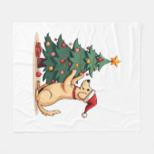 Labrador-Weihnachtsbaum-Helfer Fleecedecke (Vorderseite (Horizontal))