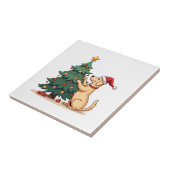 Labrador-Weihnachtsbaum-Helfer Fliese (Seite)