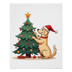 Labrador-Weihnachtsbaum-Helfer Poster