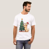 Labrador-Weihnachtsbaum-Helfer T-Shirt (Vorne ganz)