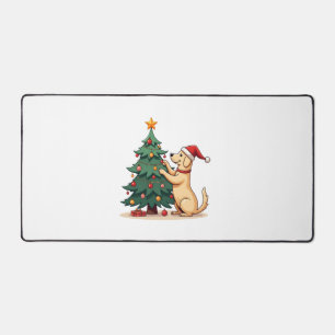 Labrador Weihnachtsbaumhelferhund Schreibtischunterlage