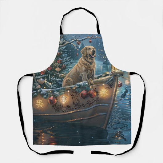 Labrador Weihnachtsfestliche Reise Schürze (Vorderseite)