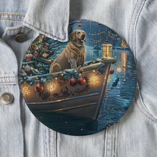 Labrador Weihnachtsfestreise Button (Beispiel)