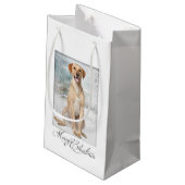 Labrador-Weihnachtsgeschenk-Tasche Kleine Geschenktüte (Rückseite Schrägansicht)