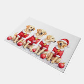Labrador-Weihnachtskleid Santa-Hut Fußmatte (Schrägansicht)