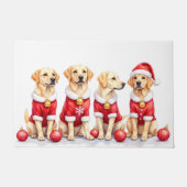Labrador-Weihnachtskleid Santa-Hut Fußmatte (Vorderseite)