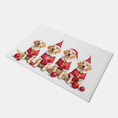 Labrador-Weihnachtskleid Santa-Hut Fußmatte (Schrägansicht)