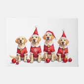 Labrador-Weihnachtskleid Santa-Hut Fußmatte (Vorderseite)