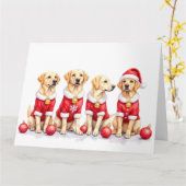 Labrador-Weihnachtskleid Santa-Hut Karte (Gelbe Blume)