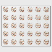 Labrador-Weihnachtskranz Festiver Hund Geschenkpapier (Flach)