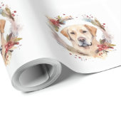 Labrador-Weihnachtskranz Festiver Hund Geschenkpapier (Rolleneckpunkt)