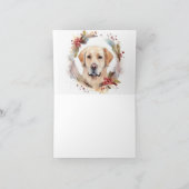 Labrador-Weihnachtskranz Festiver Hund Karte (Innenseite)