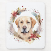 Labrador-Weihnachtskranz Festlicher Hund Mousepad (Vorne)