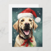 Labrador Weihnachtsmalerei Feiertagskarte (Vorne/Hinten)