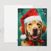 Labrador Weihnachtsmalerei Feiertagskarte (Vorne/Hinten)
