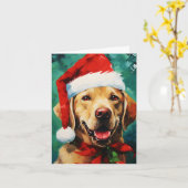 Labrador Weihnachtsmalerei Karte (Gelbe Blume)