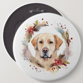 Labrador Weihnachtsmann Button (Vorne & Hinten)
