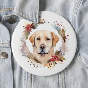 Labrador Weihnachtsmann Button