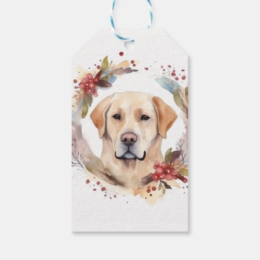 Labrador Weihnachtsmann Geschenkanhänger (Rückseite)