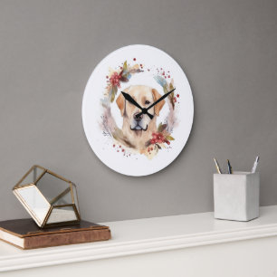 Labrador Weihnachtsmann Große Wanduhr