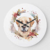 Labrador Weihnachtsmann Große Wanduhr (Vorderseite)