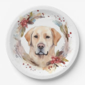 Labrador Weihnachtsmann Pappteller (Vorderseite)
