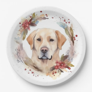Labrador Weihnachtsmann Pappteller