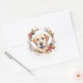 Labrador Weihnachtsmann Runder Aufkleber (Umschlag)