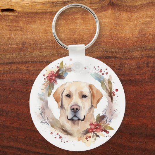 Labrador Weihnachtsmann Schlüsselanhänger (Vorderseite)