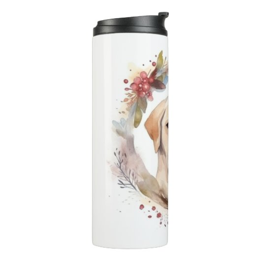 Labrador Weihnachtsmann Thermosbecher (Nach links gedreht)