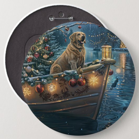 Labrador Weihnachtsreise Button (Vorne & Hinten)
