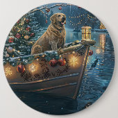 Labrador Weihnachtsreise Button (Vorderseite)
