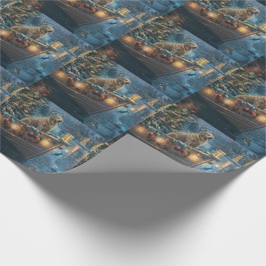 Labrador Weihnachtsreise Geschenkpapier (Ecke)