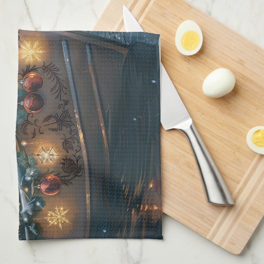 Labrador Weihnachtsreise Geschirrtuch (Viertel Falte)