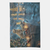 Labrador Weihnachtsreise Geschirrtuch (Vertikal)