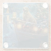 Labrador Weihnachtsreise Glasuntersetzer (Rückseite)