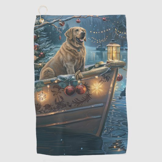 Labrador Weihnachtsreise Golfhandtuch (Vorderseite)