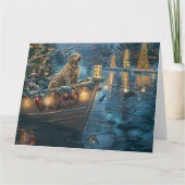 Labrador Weihnachtsreise Karte (Vorderseite)