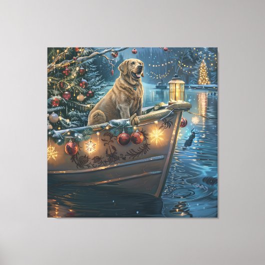 Labrador Weihnachtsreise Leinwanddruck (Vorderseite)