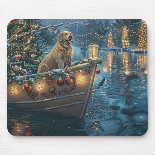 Labrador Weihnachtsreise Mousepad (Vorne)