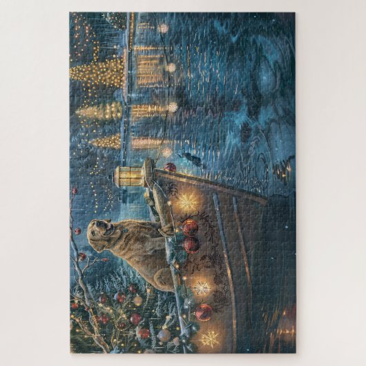 Labrador Weihnachtsreise Puzzle (Vertikal)